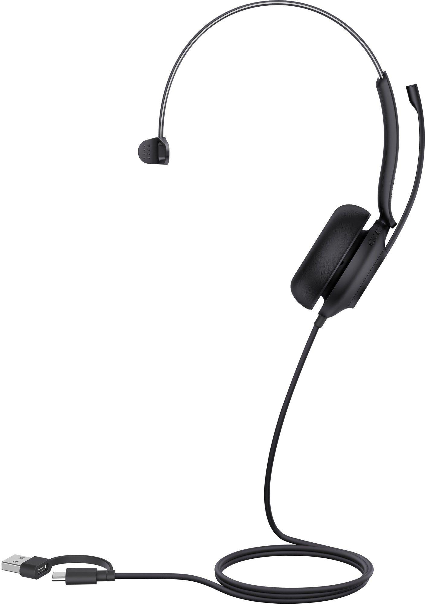 Headset Mono YEALINK UH35 Mono Teams USB-C/A (Monofónico - Com fios - Circum-aural - Preto)