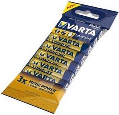 Pilhas Alcalinas VARTA Longlife AA 04106 101 418 (8 unidades - formato AA)