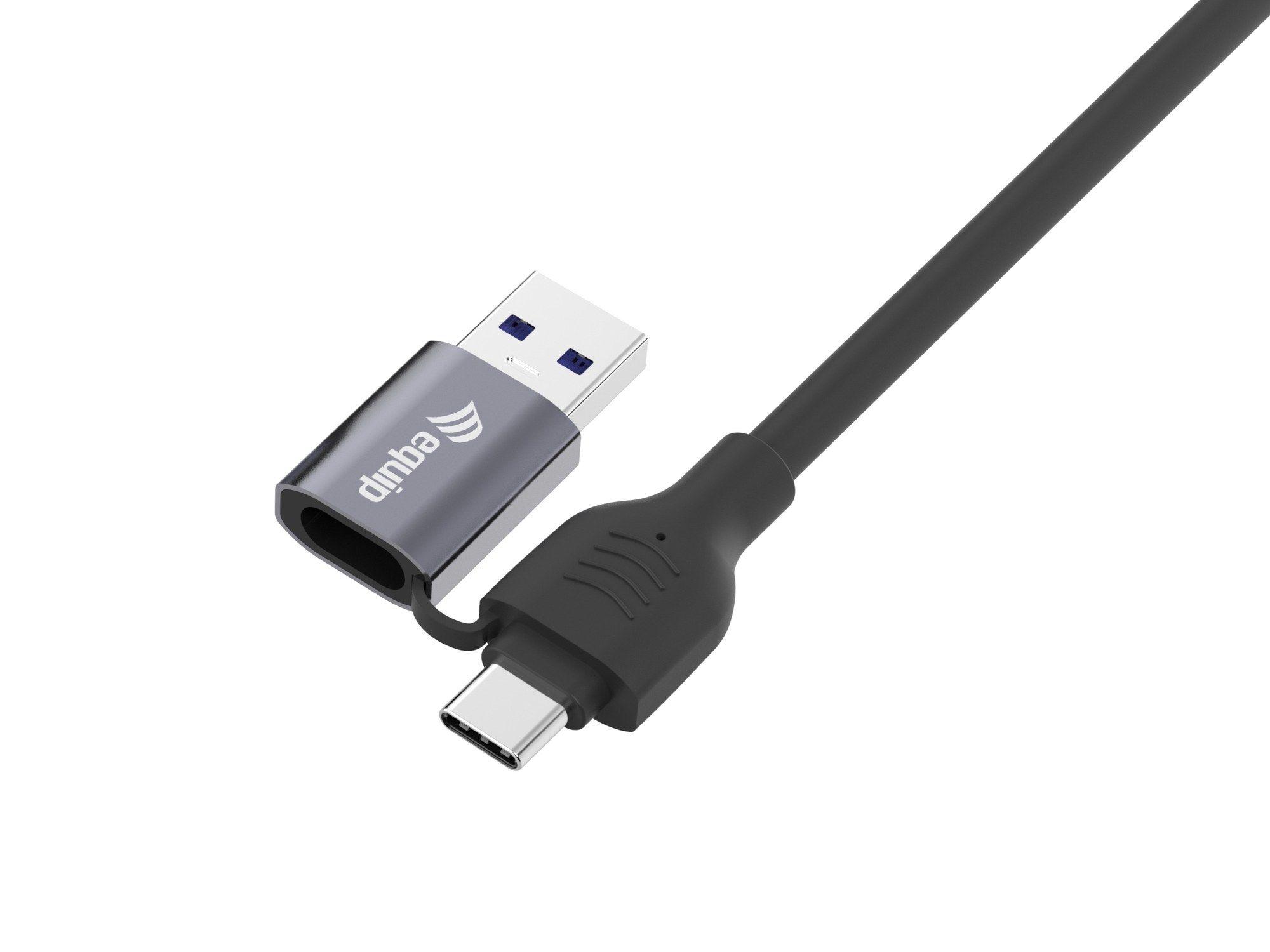 Adaptador de Rede EQUIP 133103 (3 m - RJ-45 - USB Type-A/USB Type-C - Preto), miniatura 2