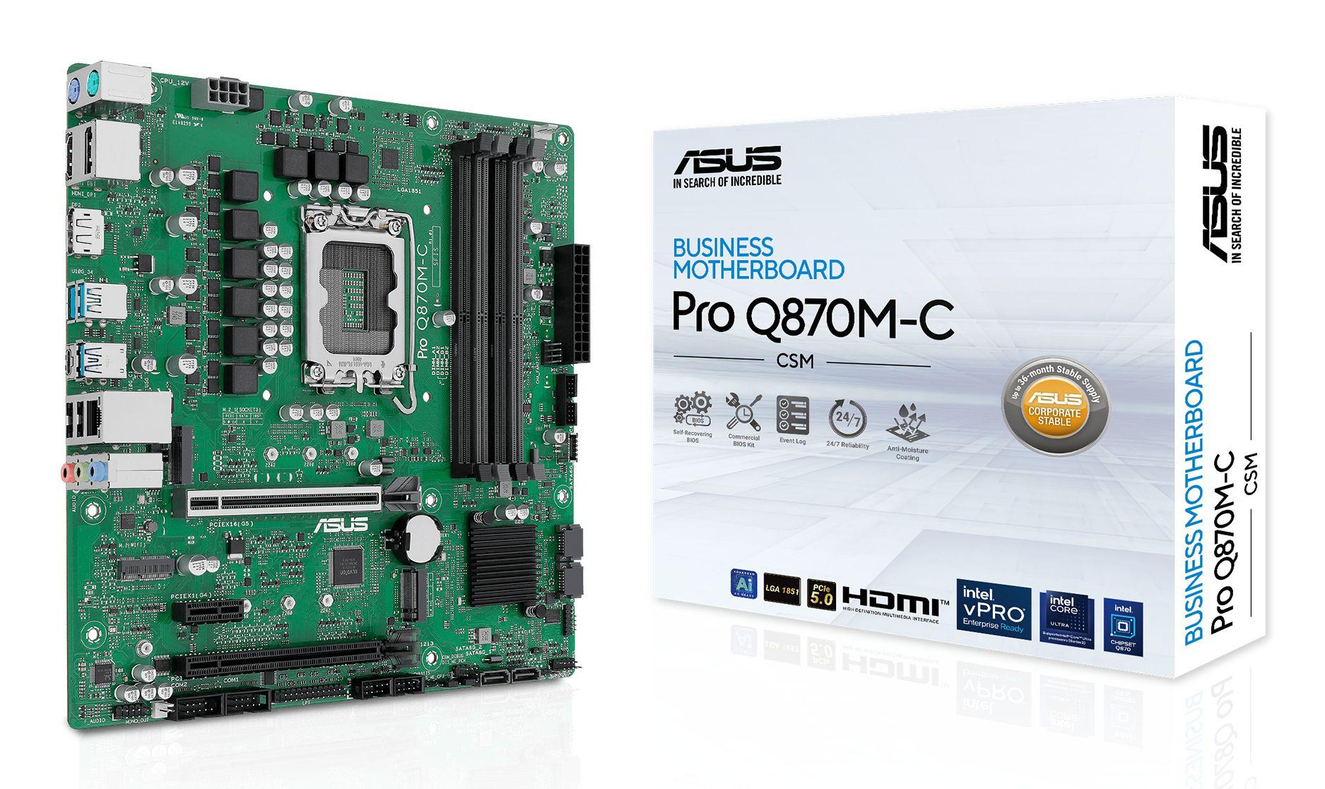 Motherboard ASUS PRO Q870M-C-CSM (LGA 1851 (Socket V1) - Intel Core Ultra - micro ATX - Multicor)