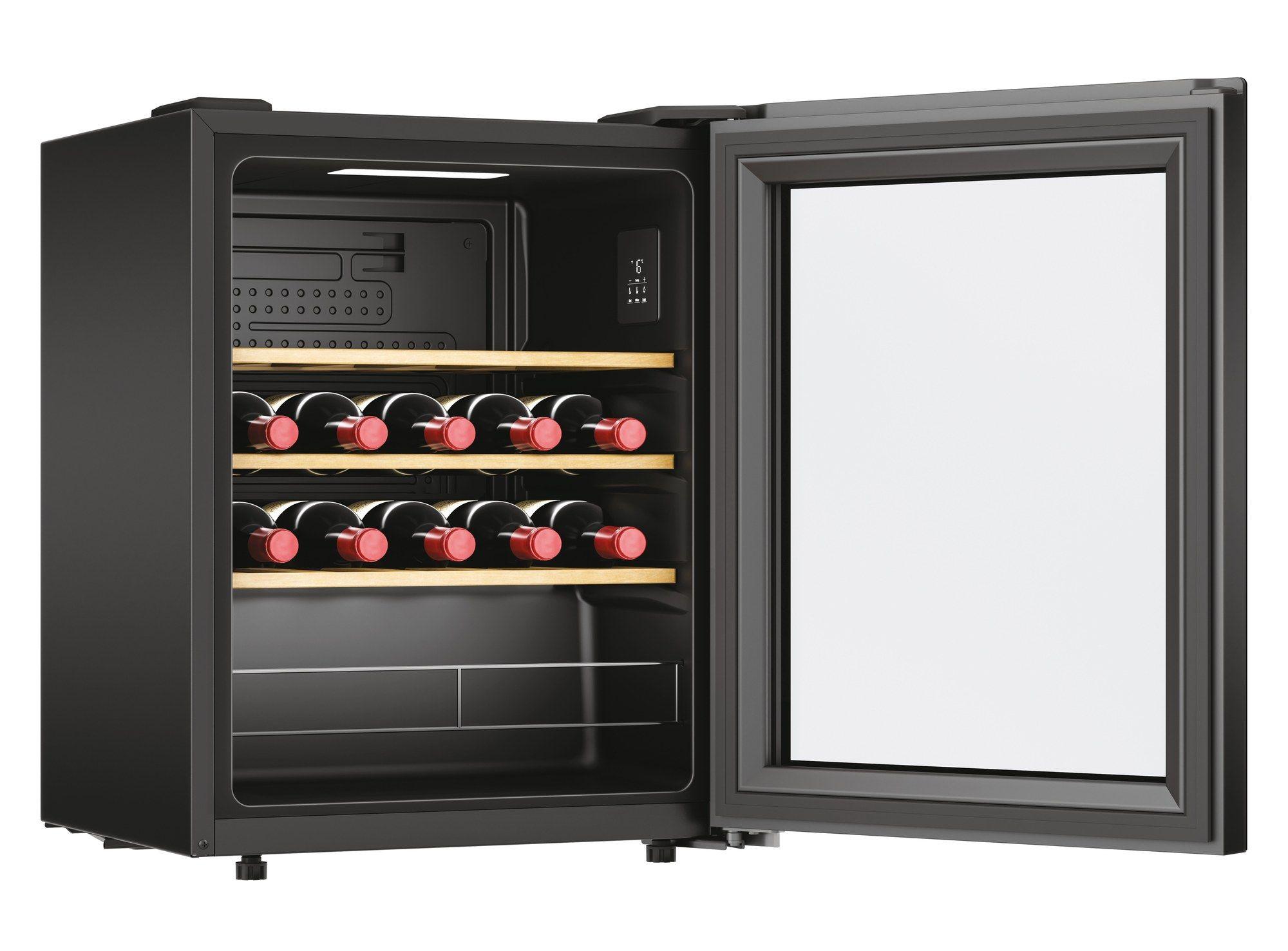 Cave de Vinhos Independente HOOVER HOWC023 (23 garrafas - 3 prateleiras - 62 l - Preto) — miniatura 4