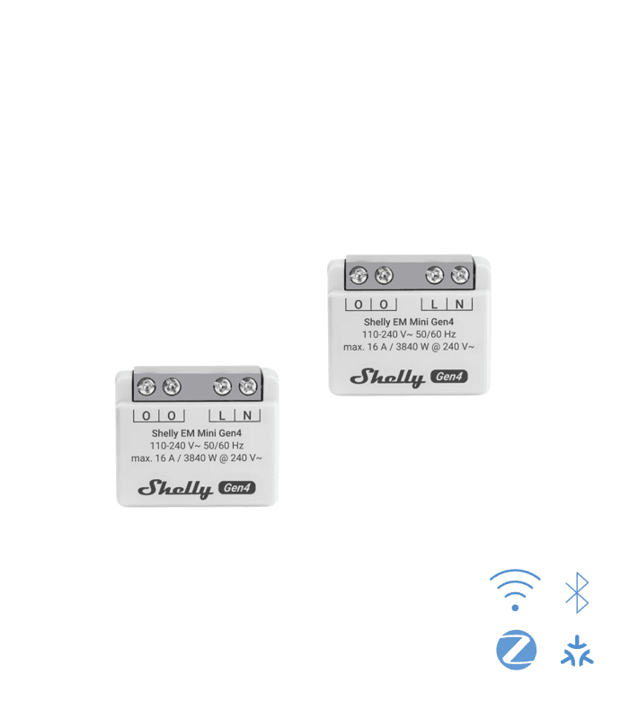 Medidor de Energia SHELLY EM Mini Gen4 (Conjunto de 2)