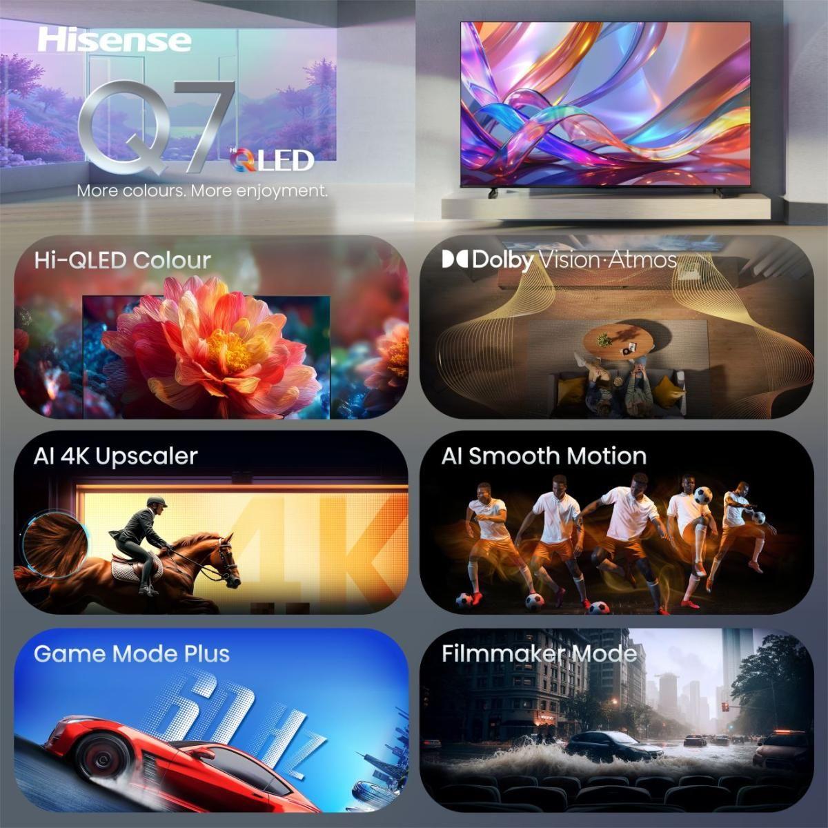 Televisão HISENSE TV 43Q7S (43" - DLED - 4K Ultra HD - Preto), miniatura 3
