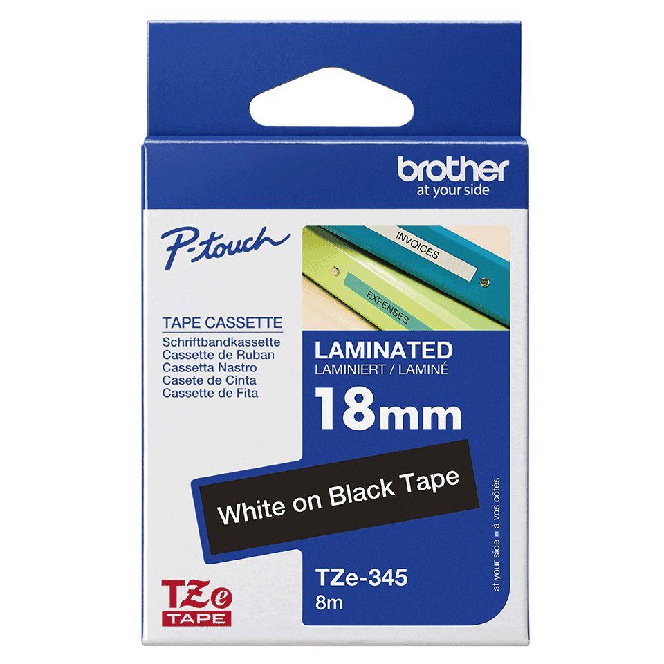 Fita de Impressão BROTHER TZe-345 (Branco sobre Preto), miniatura 2