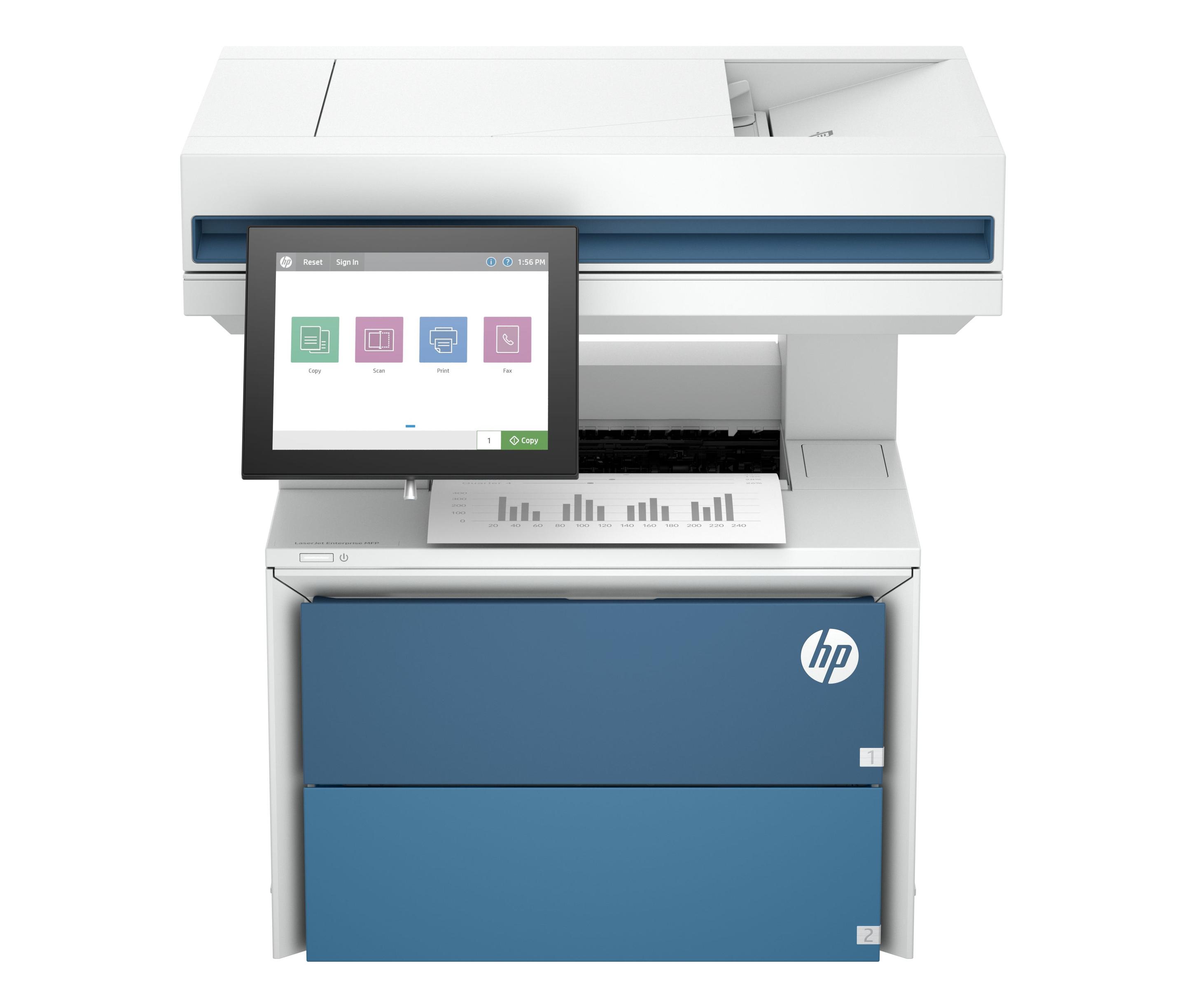 Impressora Multifunções HP LaserJet Enterprise MFP 5602dn (A4 - Impressão a preto e branco - 650 folhas - Azul e Branco)