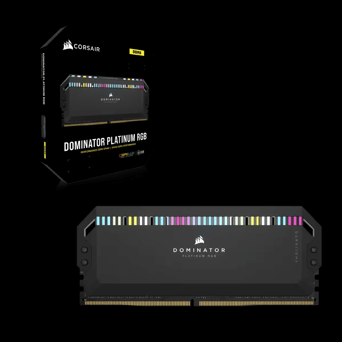 Memória RAM CORSAIR Dominator Platinum RGB CMT32GX5M2B6400C32 (6400 MHz - 32 GB - DIMM)