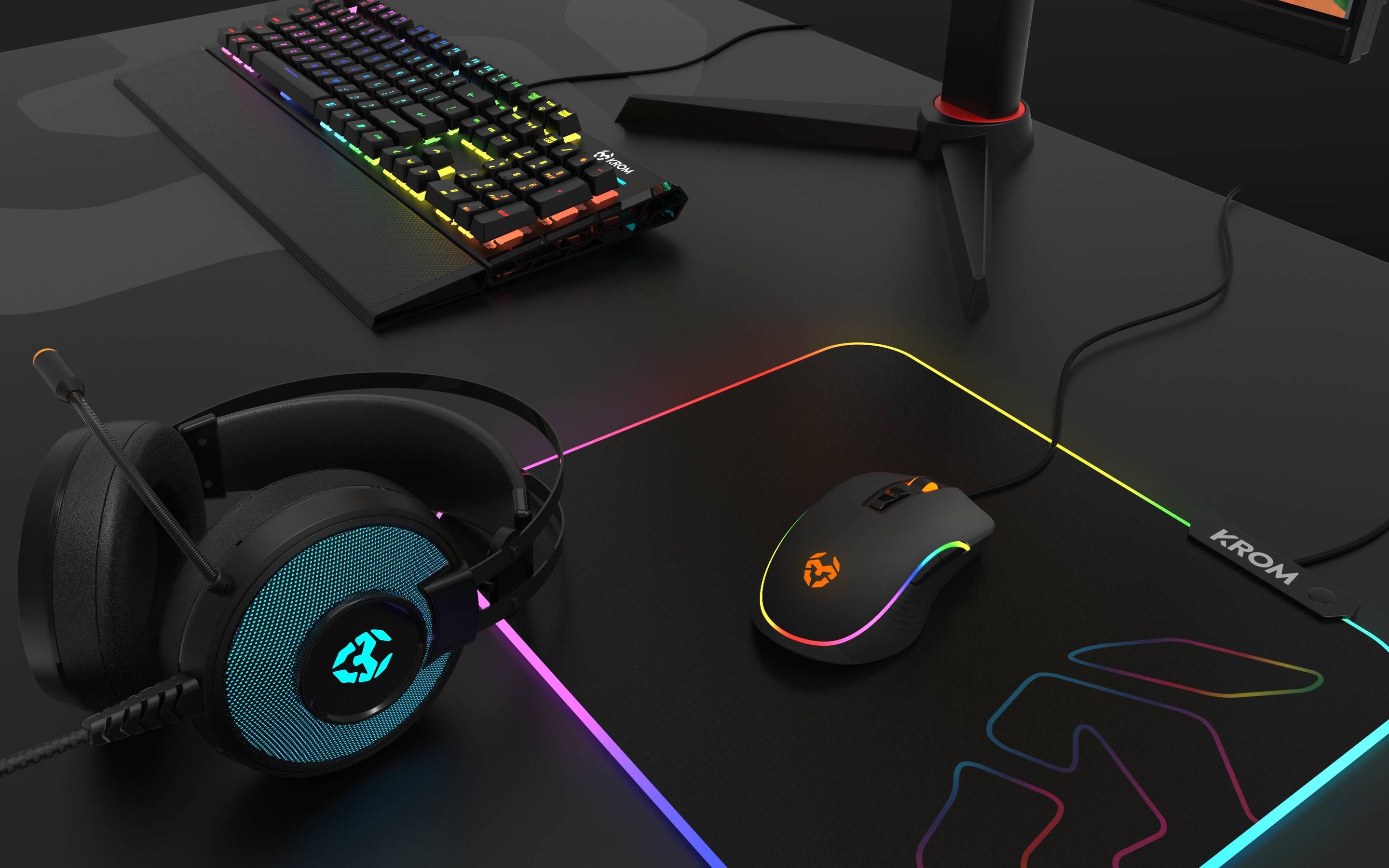 Tapete de Rato Gaming KROM Knout RGB (Médio - Microfibra, tecido e borracha - 3 mm - Preto), miniatura 3