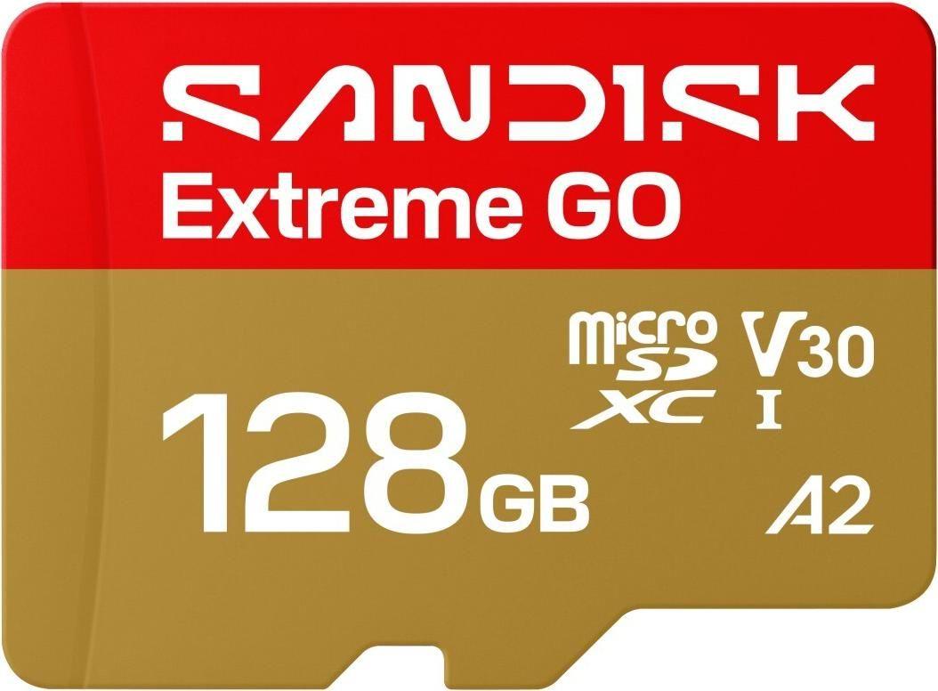 Cartão de Memória SANDISK Extreme GO (128GB - 240 MB/s - Dourado/Vermelho)