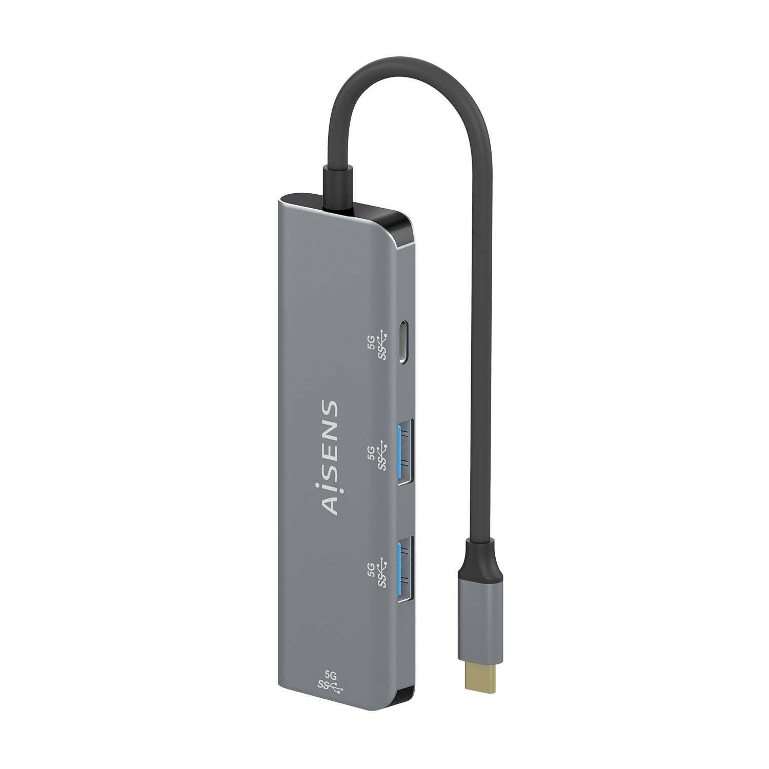 Hub USB AISENS A109-0762 (0,15 m - Cinzento), miniatura 3