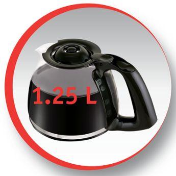 Máquina de Café de Filtro MOULINEX FG370811 (Café moído - 1,25 l - Botões - Preto e Inox), miniatura 2
