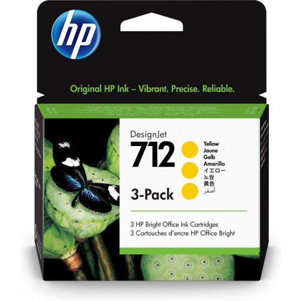 Pack de 3 Tinteiros HP 712 (Amarelo) — miniatura 3