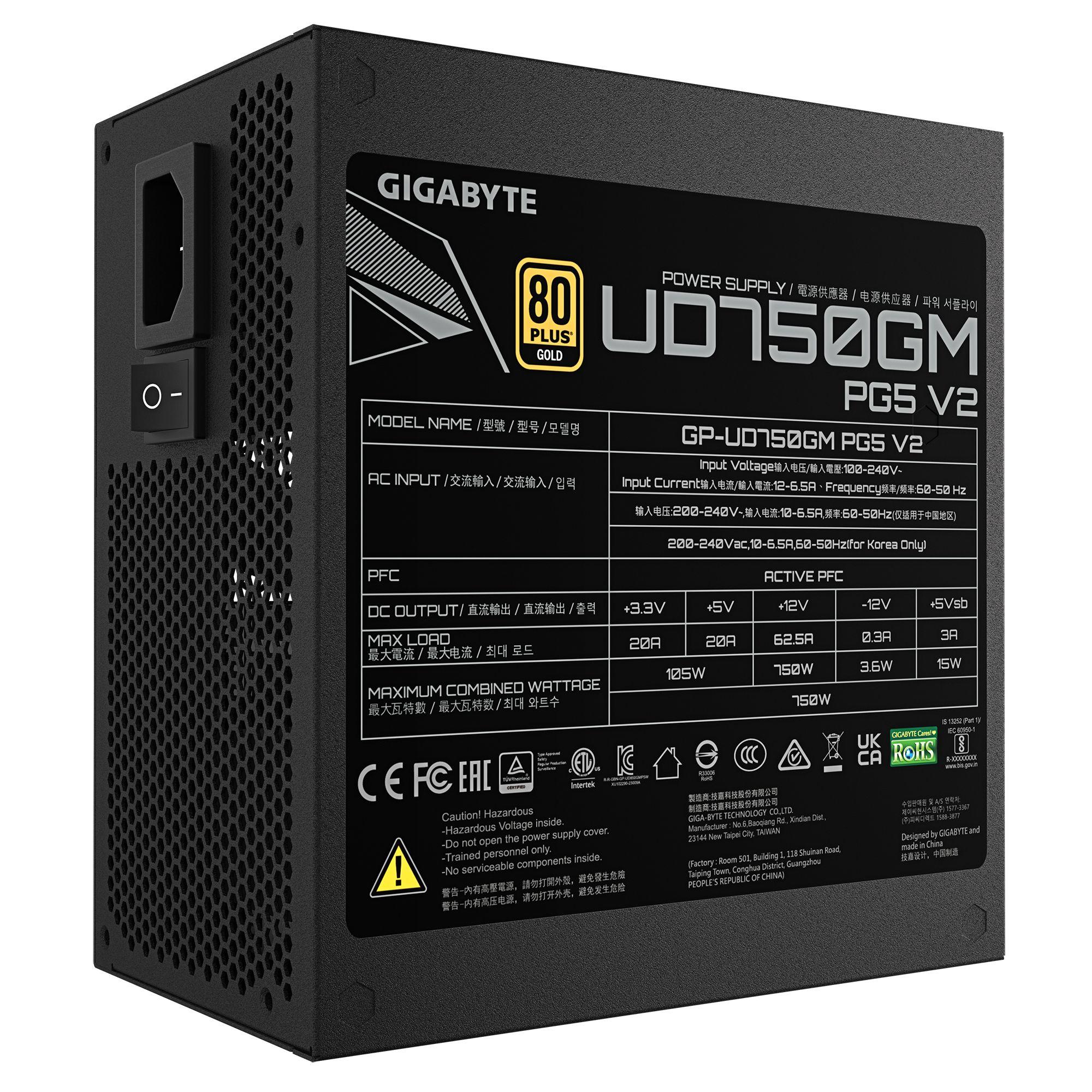 Fonte de Alimentação GIGABYTE GP-UD750GM PG5 V2 (ATX - 750 W - 80 PLUS Gold - Preto), miniatura 5