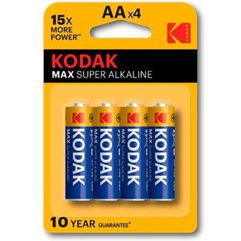 Pilhas Alcalinas KODAK MAX AA LR6 (1,5 V - Blister de 4)