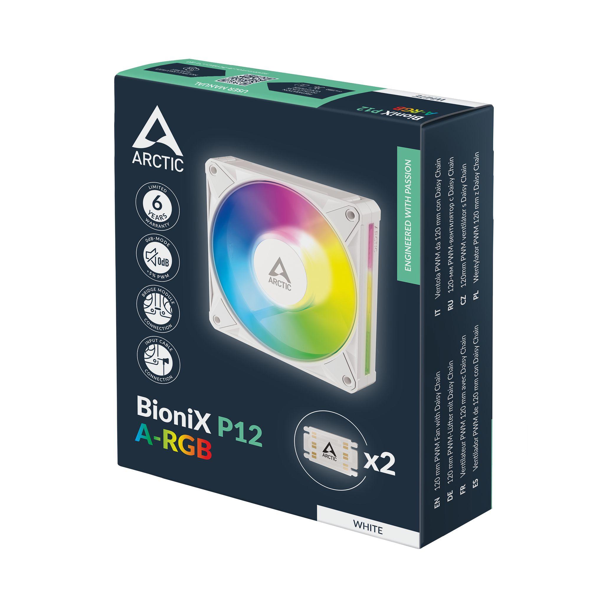 Ventoinha para Caixa PC ARCTIC BioniX P12 A-RGB (Branco) — miniatura 8