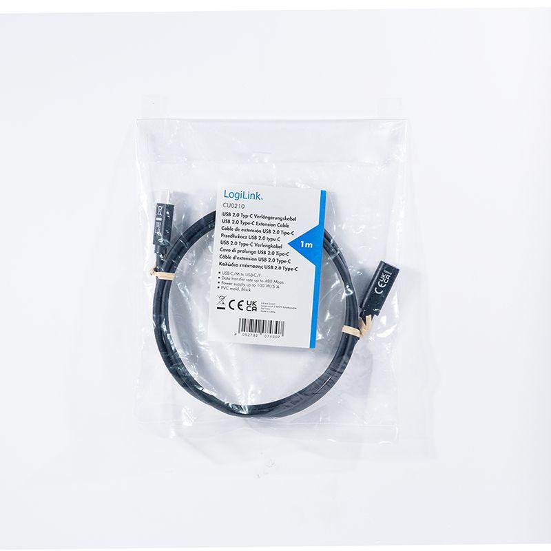 Cabo de Extensão USB-C LOGILINK CU0210 (1 m - USB-C - Preto) — miniatura 4