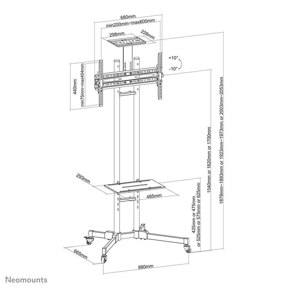 Suporte de Chão para TV NEOMOUNTS PLASMA-M1700E (32–55" - Preto), miniatura 12