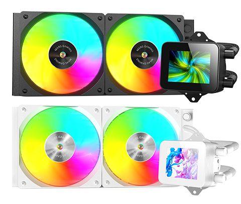Sistema de Refrigeração Líquida para CPU MARS GAMING MLVISION240W (500 W - 120 mm - 2300 RPM - Branco) — miniatura 3