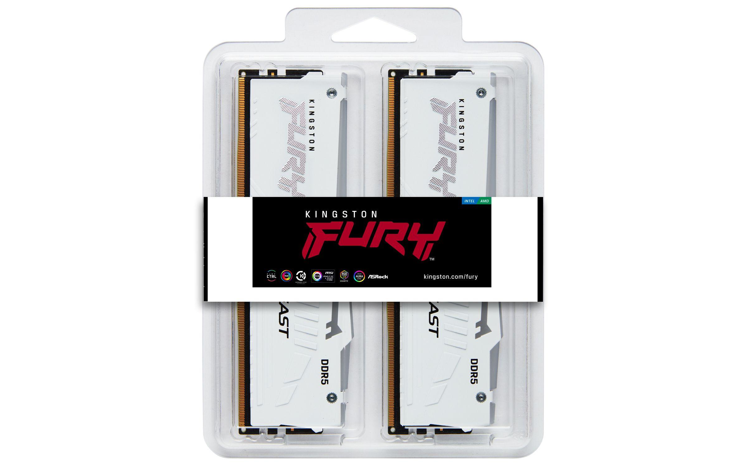 Memória RAM KINGSTON FURY Beast RGB White KF560C30BWEAK2-32 (6000 MHz - 32 GB - DIMM) — miniatura 4