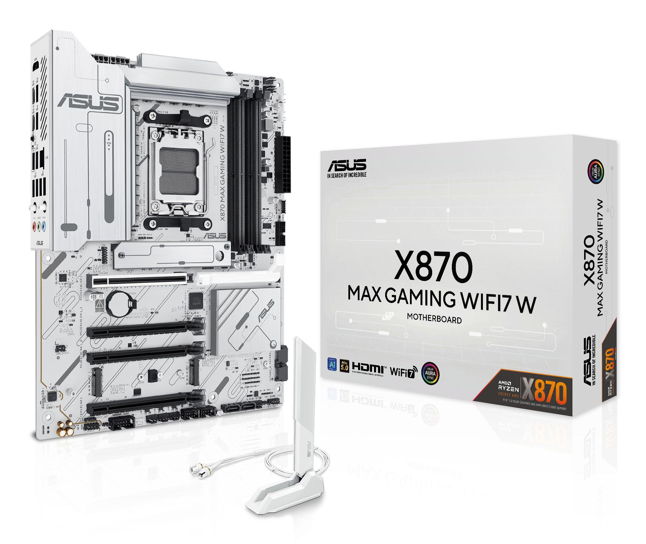 Motherboard ASUS X870 MAX GAMING WIFI7 W (AM5 - ATX - Duplo canal - Branco)