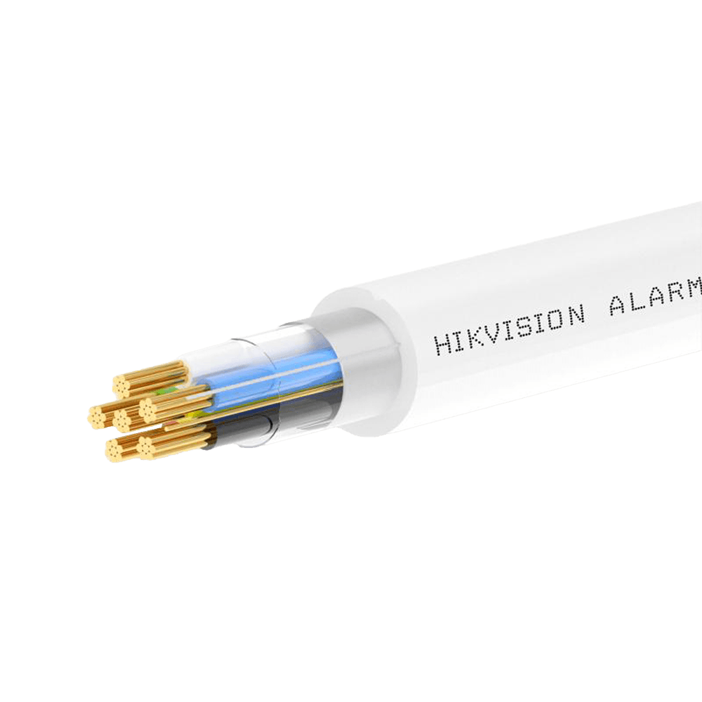 Cabo de Alarme Blindado HIKVISION DS-1AC2B4APL1 (100 m - 6 Condutores - Branco)