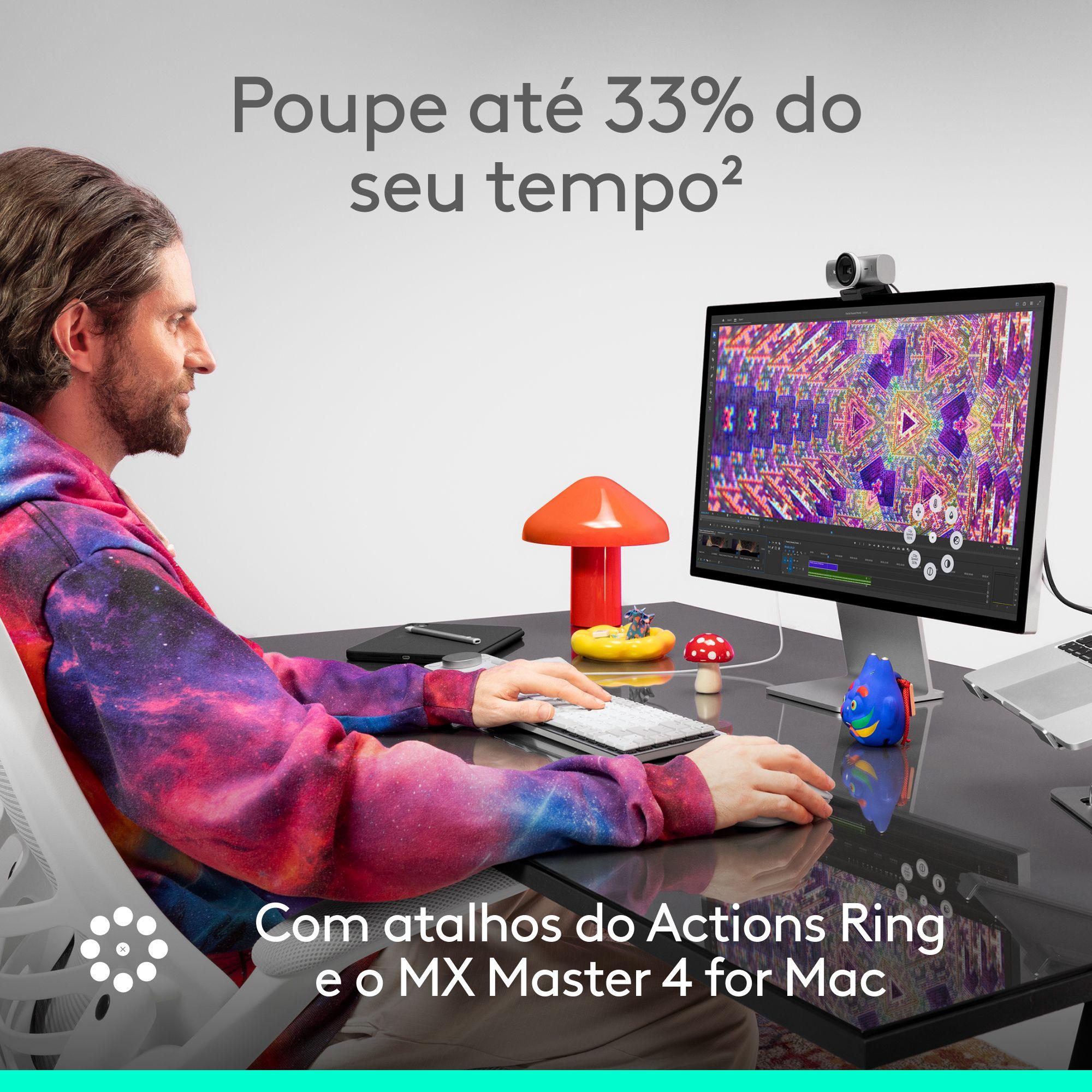 Rato LOGITECH MX Master 4 para Mac (Mão direita - 8000 DPI - Laser - Branco e Prateado) — miniatura 8