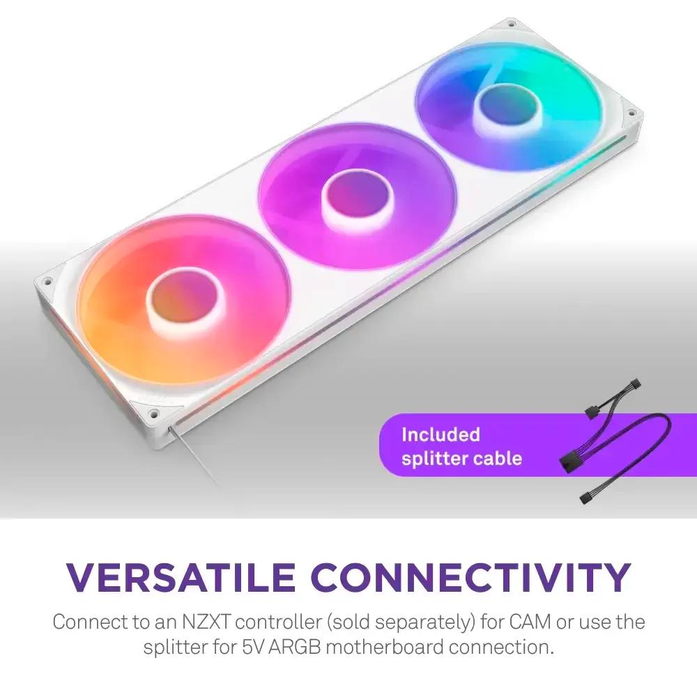 Ventoinha para Caixa PC NZXT F420 RGB Core Single-Frame (Borracha, plástico - Branco) — miniatura 5