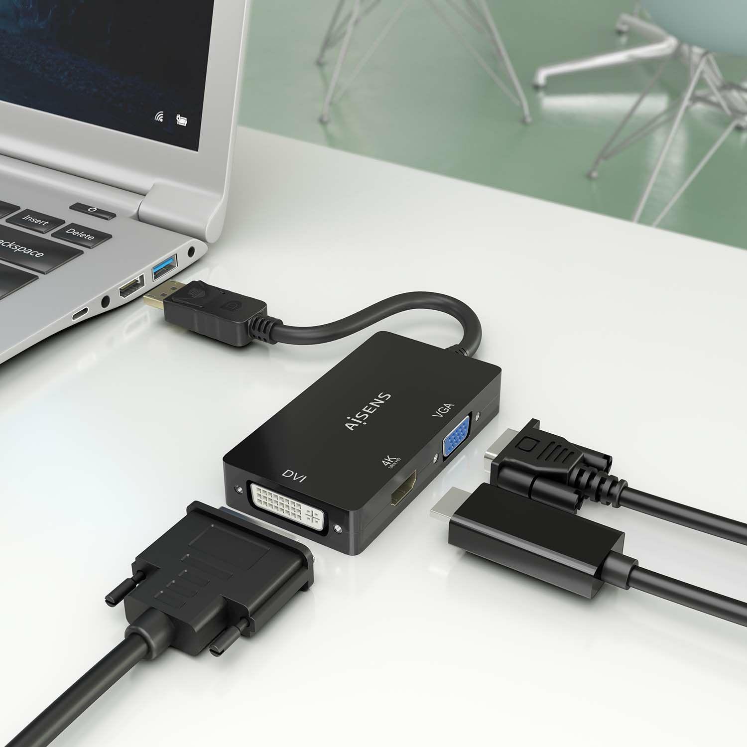 Conversor Multiporta AISENS A125-0861 (0,15 m - VGA + HDMI + DVI - Preto) — miniatura 5