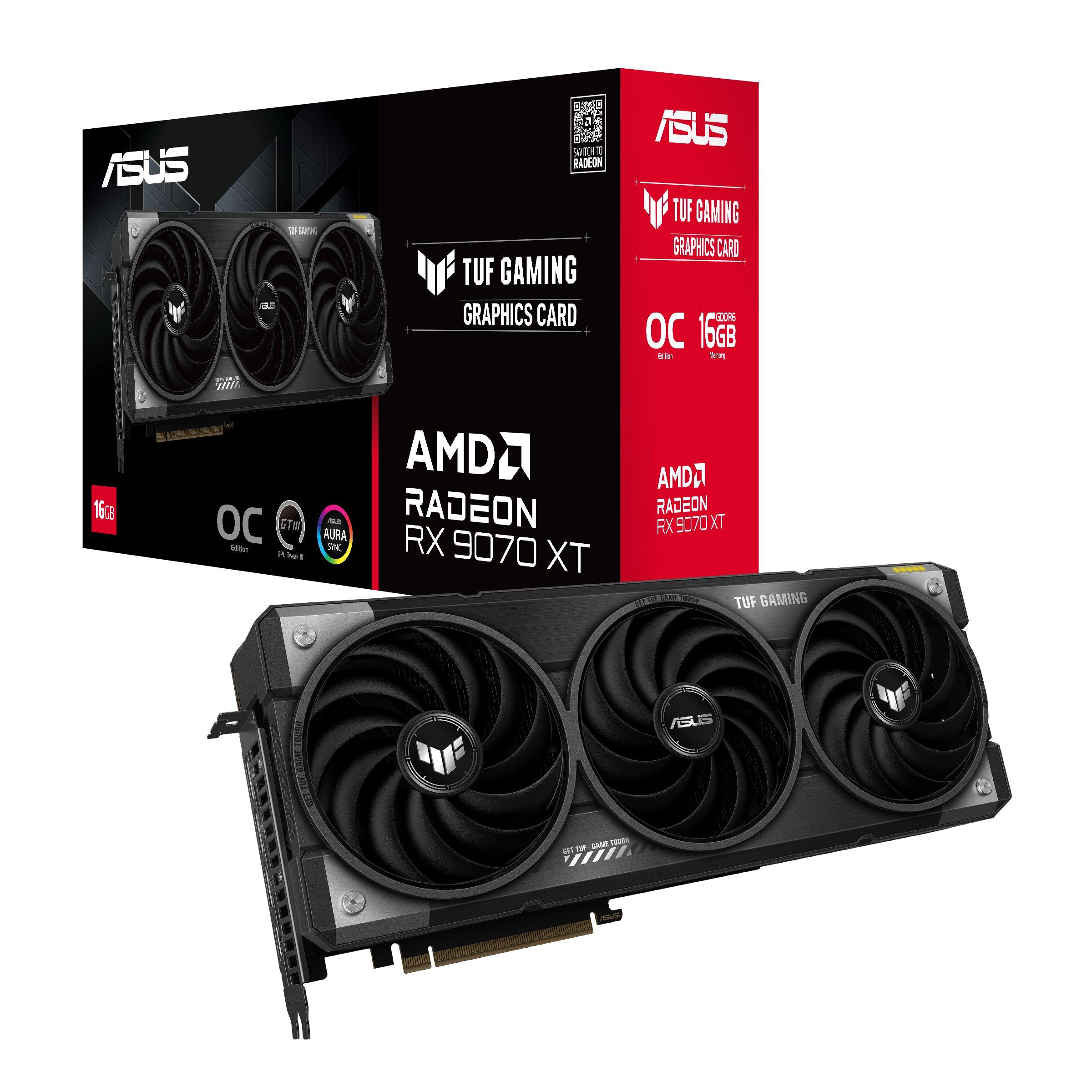 Placa Gráfica ASUS TUF Gaming Radeon RX 9070 XT OC (Radeon RX 9070 XT - 20 Gbit/s - 16 GB - Preto e Prateado), miniatura 12