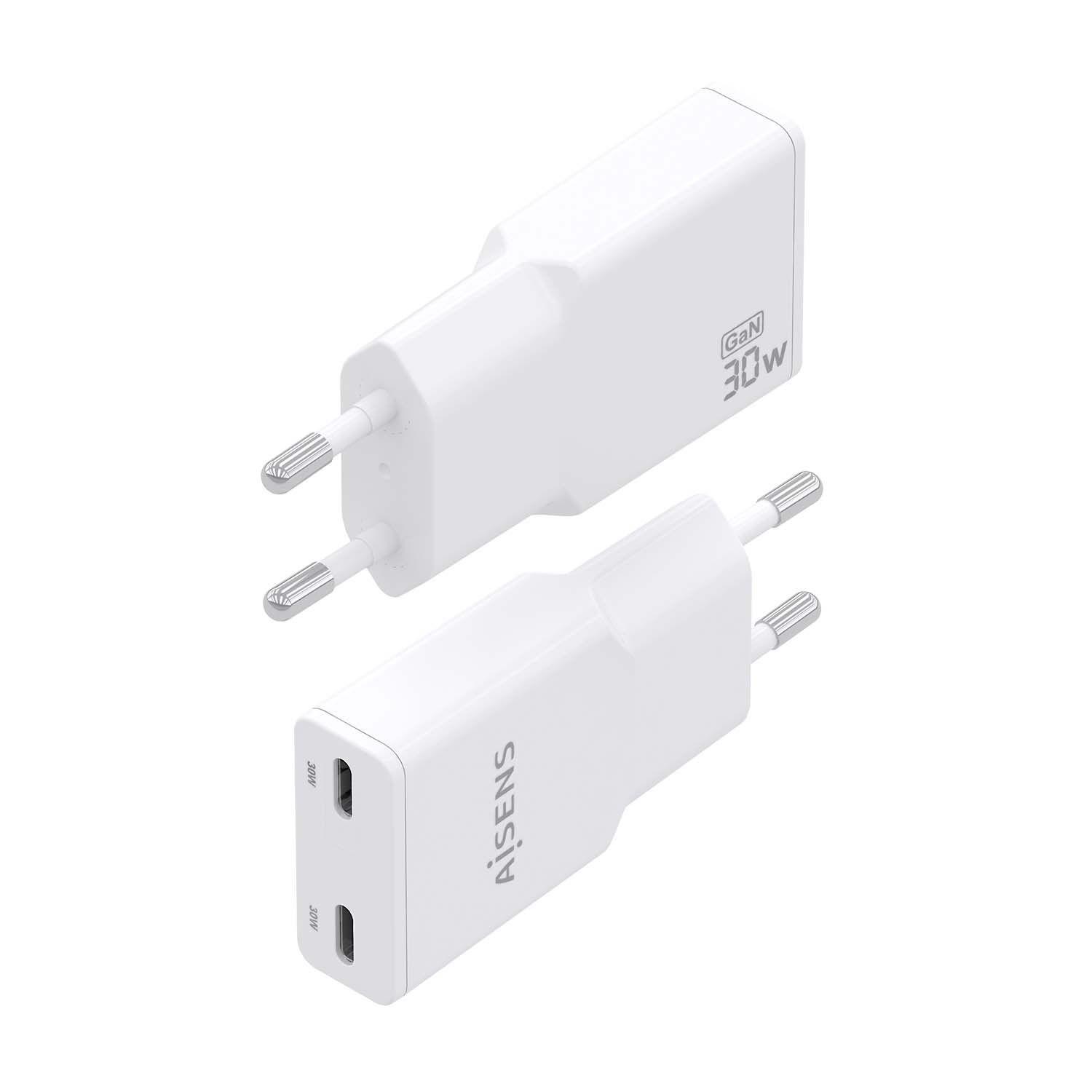 Carregador de Parede AISENS ASCH-30W2P048-W (30 W - Branco), miniatura 3