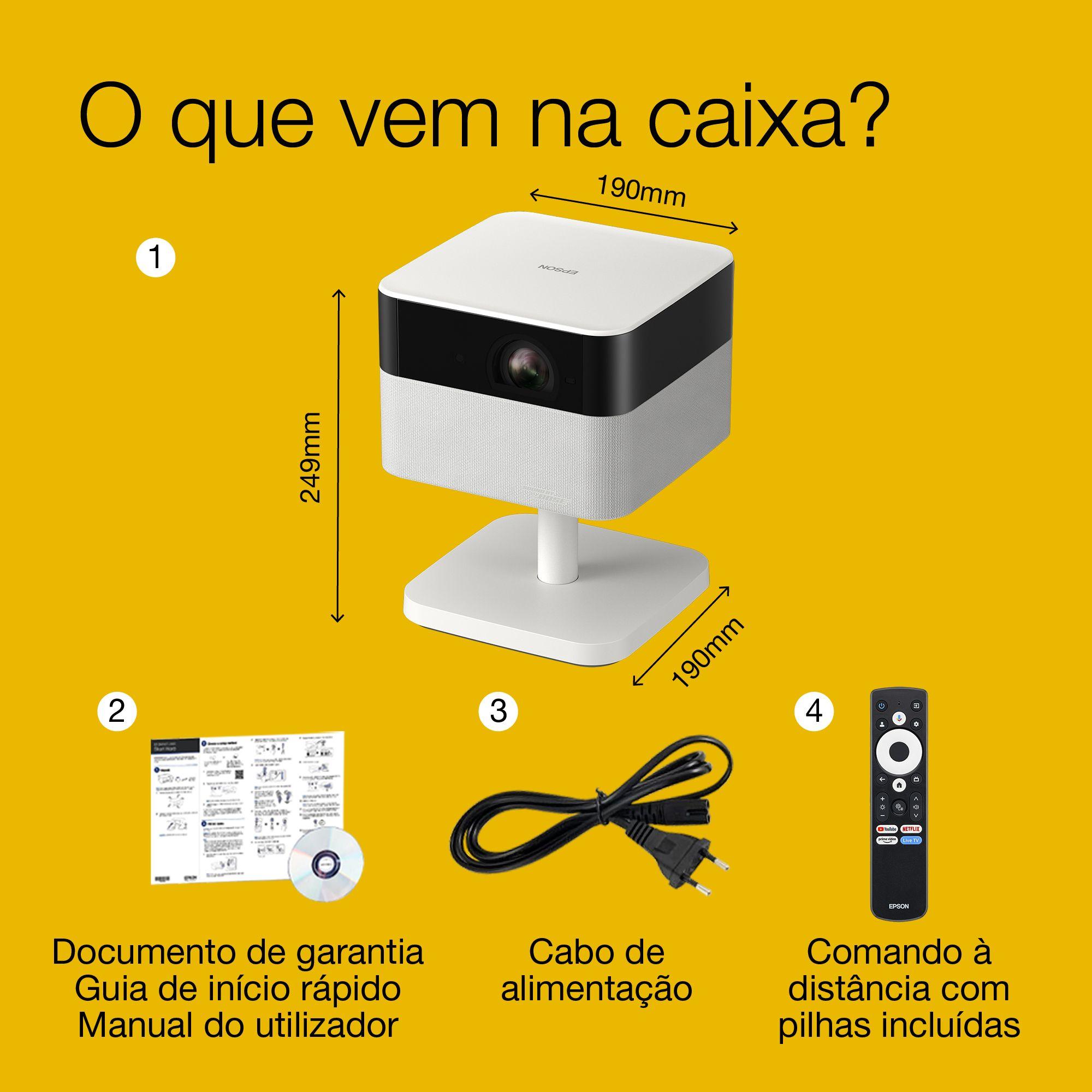 Projetor EPSON Lifestudio Flex Plus EF-71 (1080p - 30–150 polegadas - Google TV - Branco Diamante) — miniatura 8