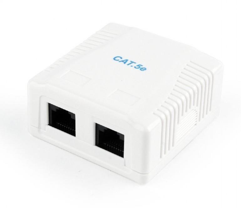 Caixa de Montagem de Superfície GEMBIRD NCAC-2U5E-01 (2x RJ-45 - Branco)