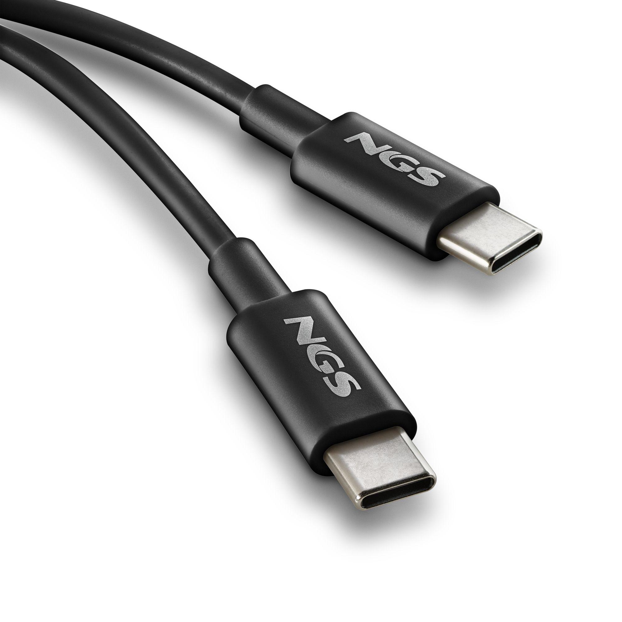 Cabo USB-C NGS ZYRO 60W-1 (1 m - USB C - Preto) — miniatura 3