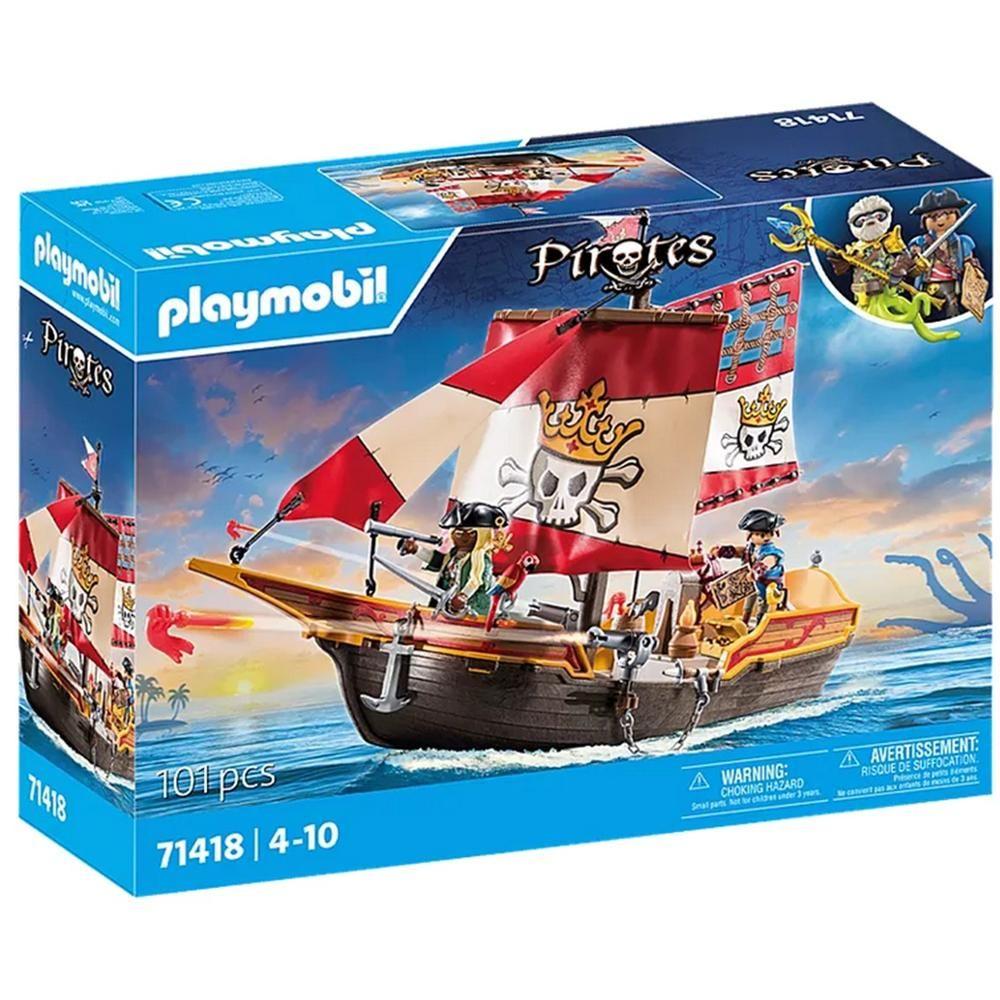 Barco Pirata PLAYMOBIL 71418 (4 anos - Multicor)
