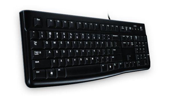 Teclado LOGITECH K120 (Alemão - USB - Com fios - Preto)
