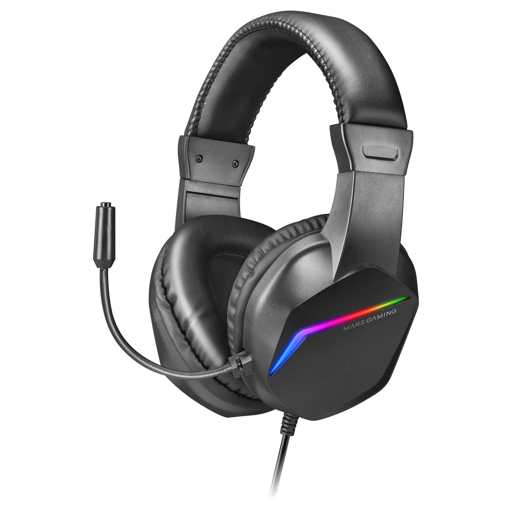 Headset Gaming MARS GAMING MH122 (Binaural - Com fios - Circum-aural - Preto)