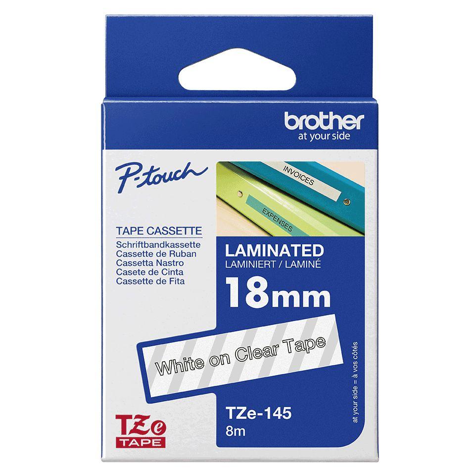 Fita de Impressão BROTHER TZE-145 (Branco sobre Transparente), miniatura 4