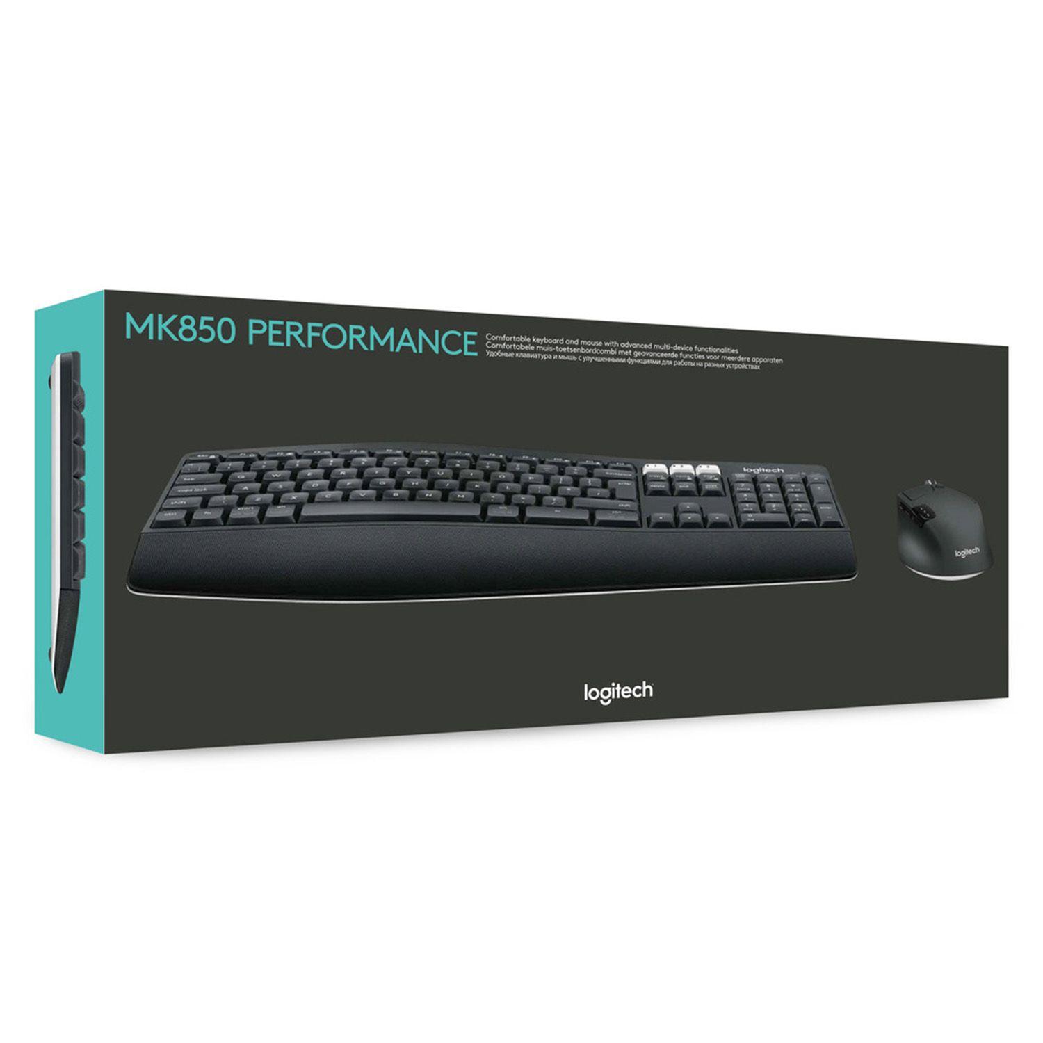 Conjunto de Teclado e Rato LOGITECH MK850 Performance (Alemão - Tamanho completo - RF Wireless + Bluetooth - Preto) — miniatura 7