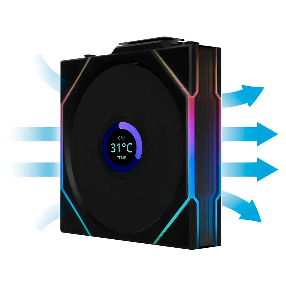 Pack de 3 Ventoinhas LIAN LI UNI FAN TL120 Wireless LCD ARGB (Poliéster termoplástico - Preto), miniatura 4
