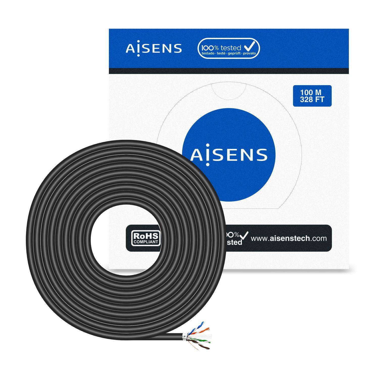 Cabo de Rede Exterior AISENS A135-0673 (100 m - Cat6 - Preto), miniatura 3