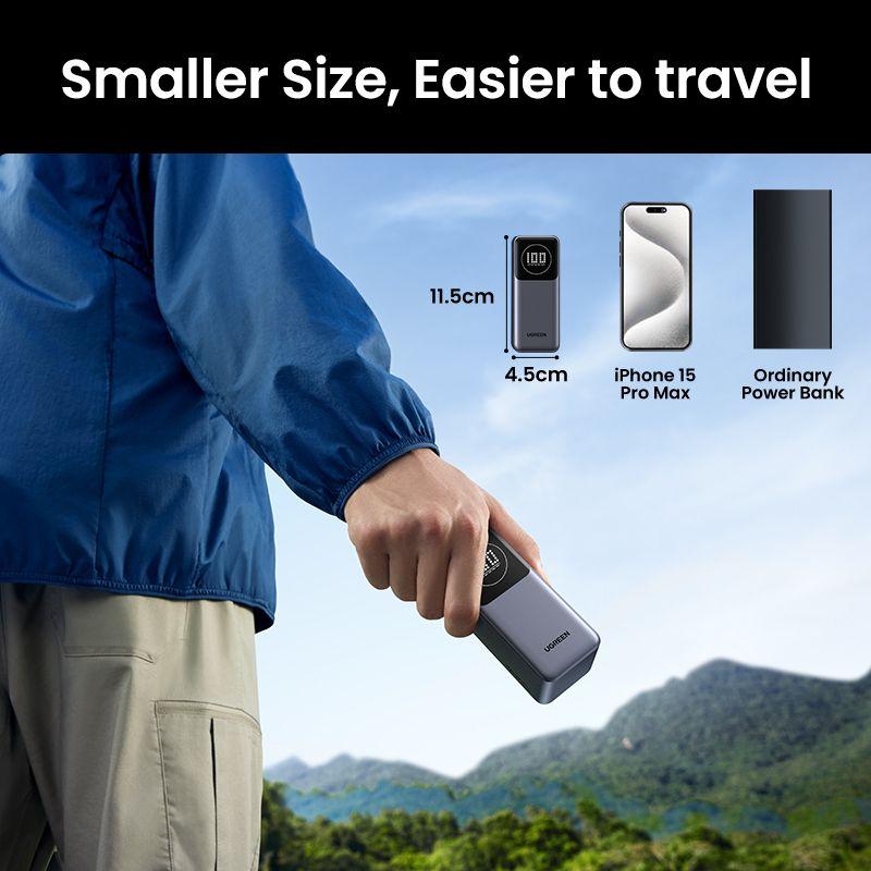 Powerbank UGREEN Nexode PB724 (12000mAh - Tomada, USB-C - Cinza) — miniatura 9