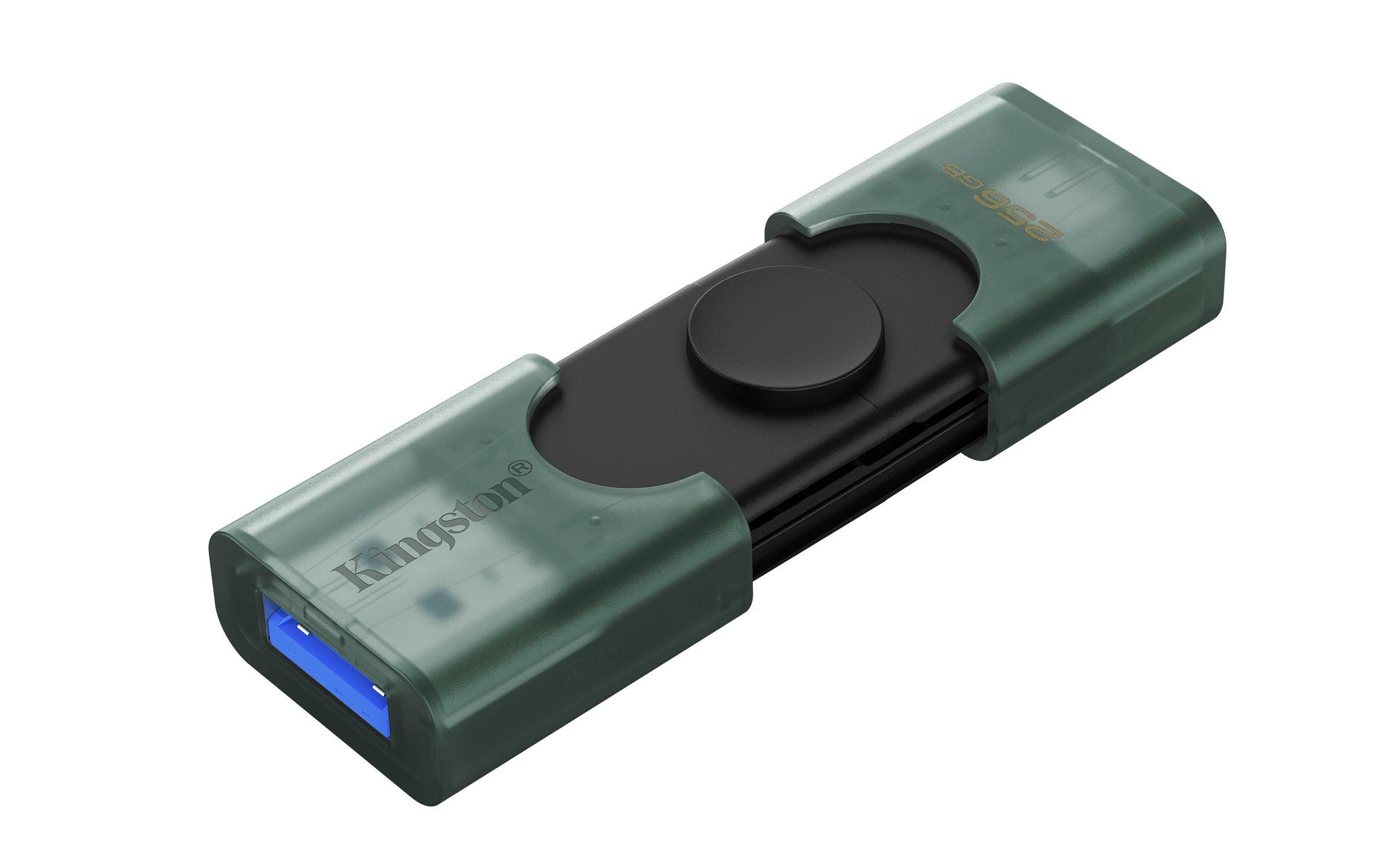 Pen USB KINGSTON DataTraveler Duo G2 (USB Type-A / USB Type-C - 3.2 Gen 1 - Outro - Preto e Verde) — miniatura 4