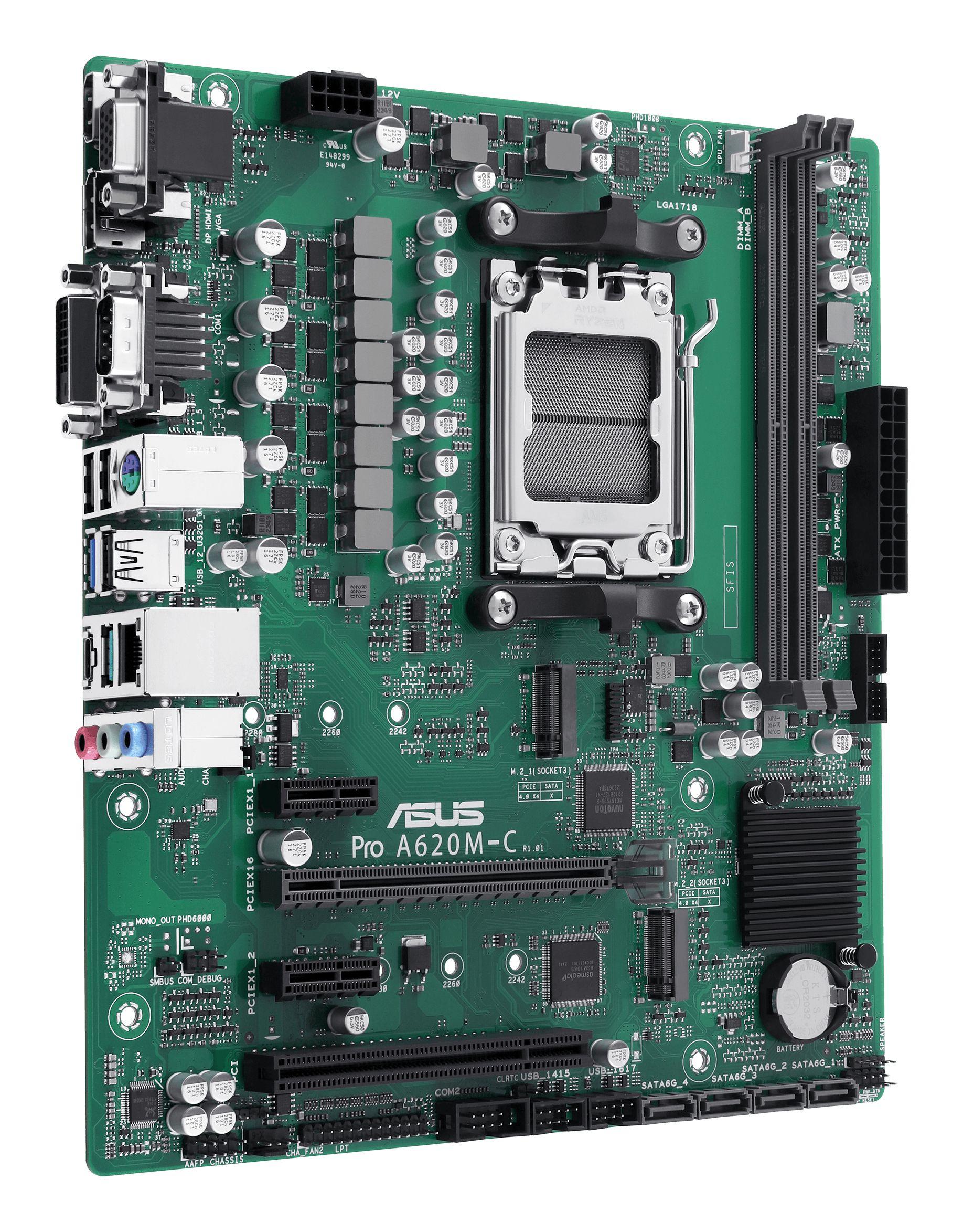 Motherboard ASUS PRO A620M-C-CSM (AM5 - AMD Ryzen 7000 Series - micro ATX), miniatura 3