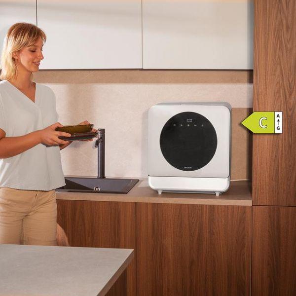Máquina de Lavar Loiça de Bancada CECOTEC Bolero Aguazero 1100 F (Largura 45 cm - 3 conjuntos - D - Branco), miniatura 4