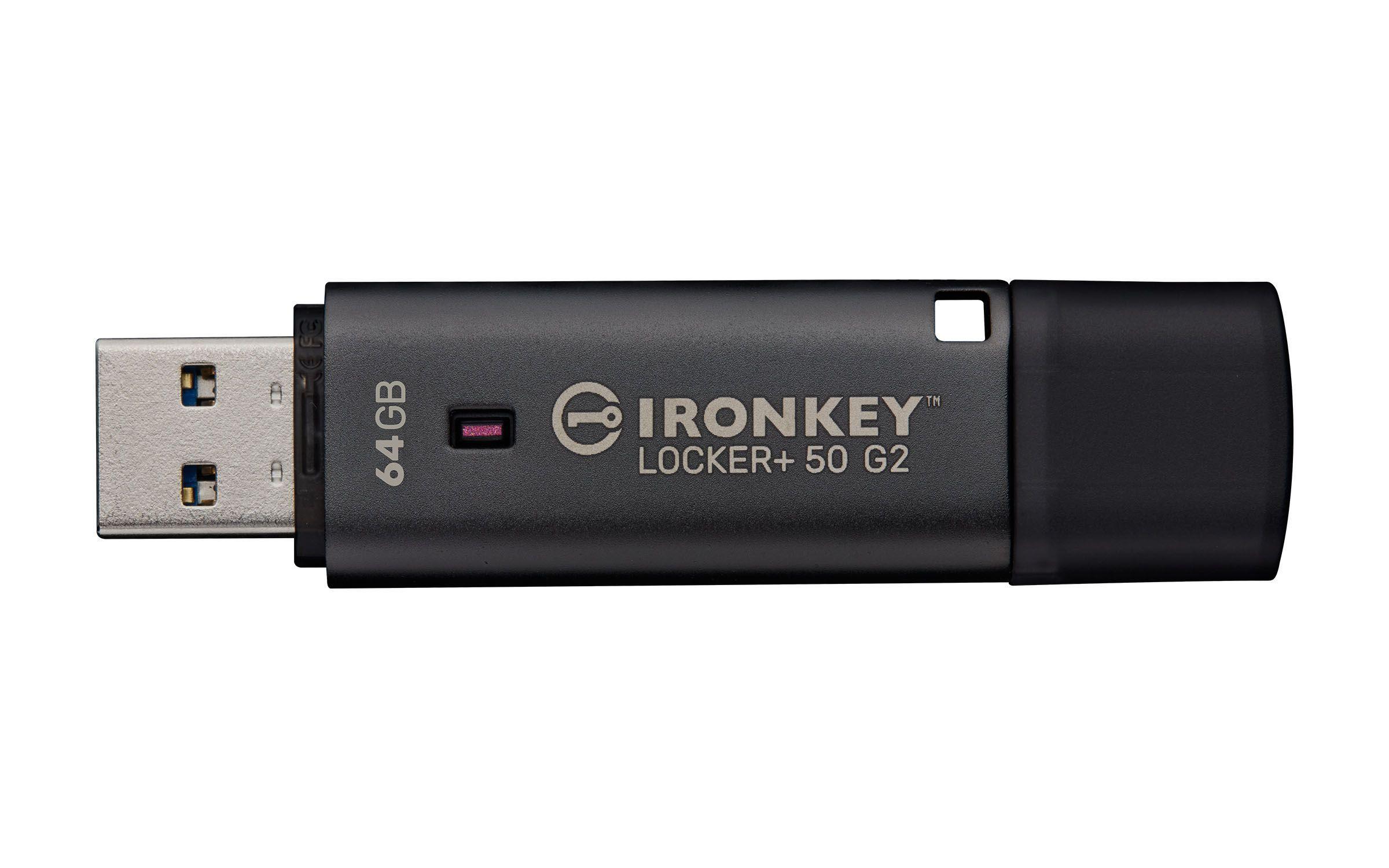 Pen USB KINGSTON IronKey Locker Plus 50 G2 (Tampa - USB Type-A - 3.2 Gen 1 - Preto) — miniatura 2
