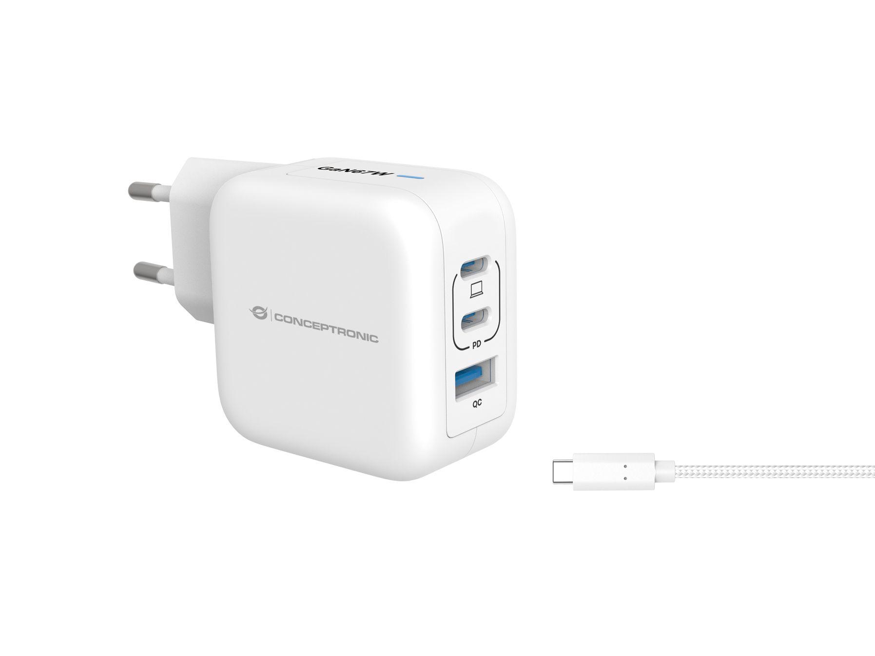 Carregador de Parede CONCEPTRONIC ALTHEA17W (67 W - Branco)