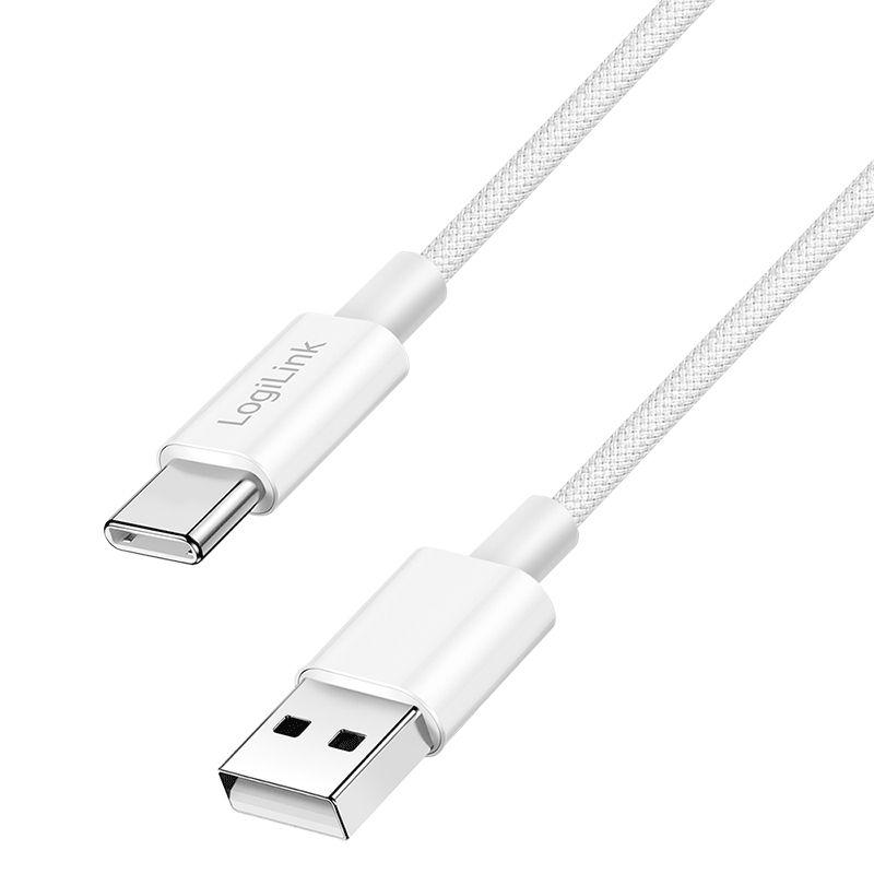 Cabo USB LOGILINK CU0322 (1,5 m - USB Type-A - USB Type-C - Branco)