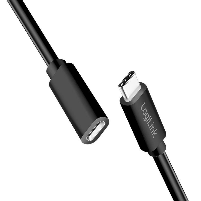 Cabo de Extensão USB-C LOGILINK CU0210 (1 m - USB-C - Preto) — miniatura 2