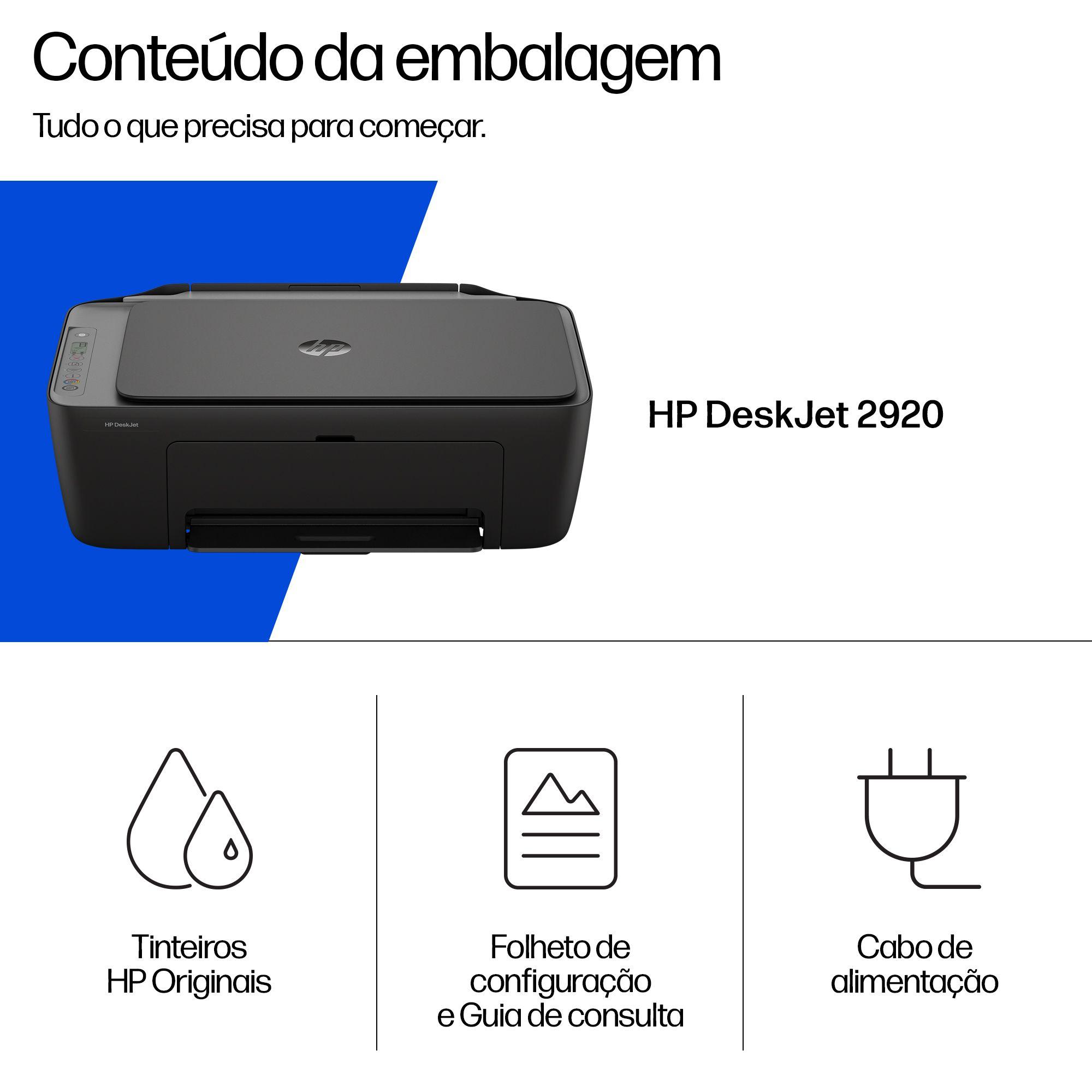 Impressora Multifunções HP DeskJet 2920 (A4 - Impressão a cores - 60 folhas - Cinzento), miniatura 4