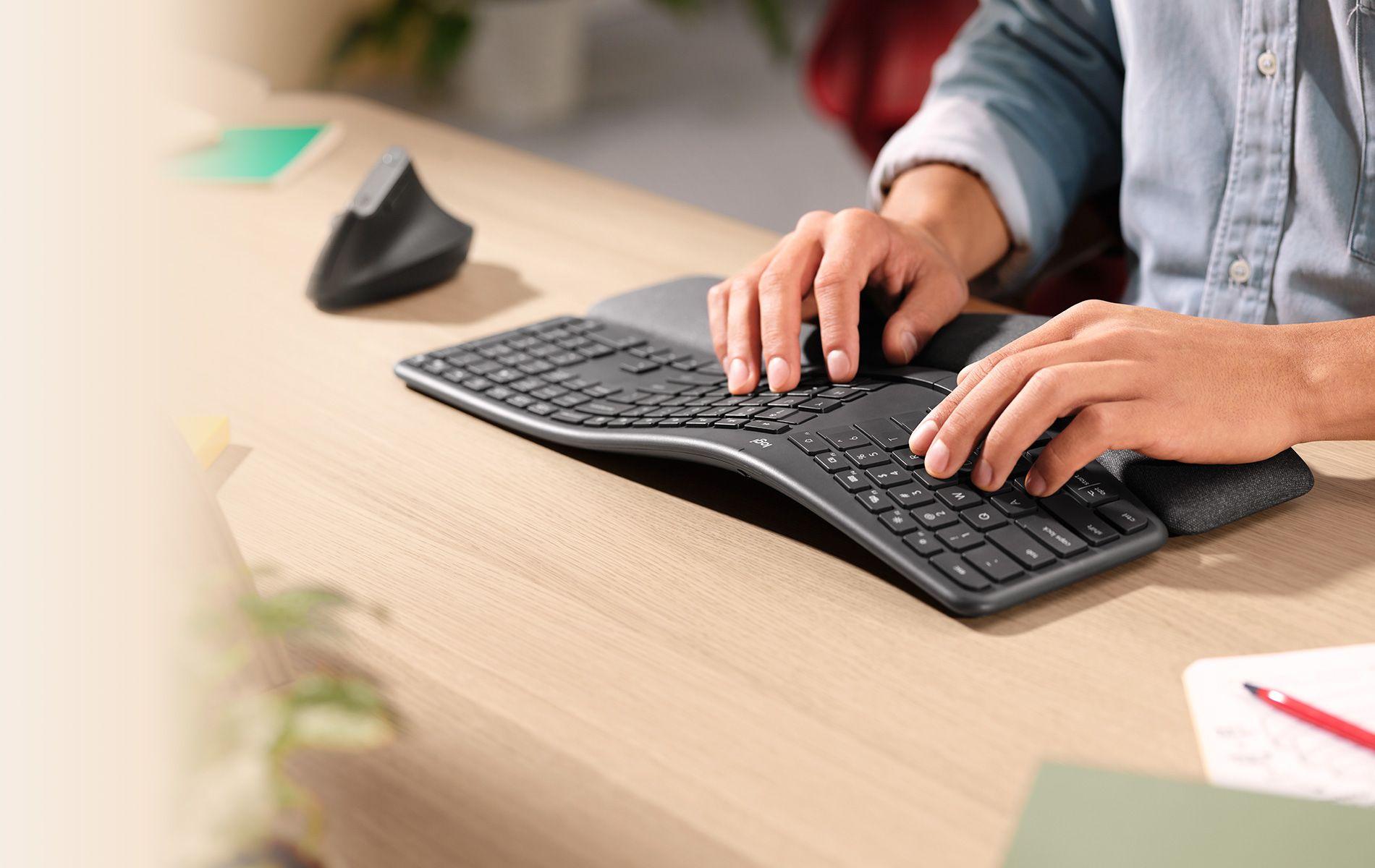 Teclado LOGITECH ERGO K860 (Nórdico - Teclas semi-mecânicas - Tamanho completo - Grafite) — miniatura 6
