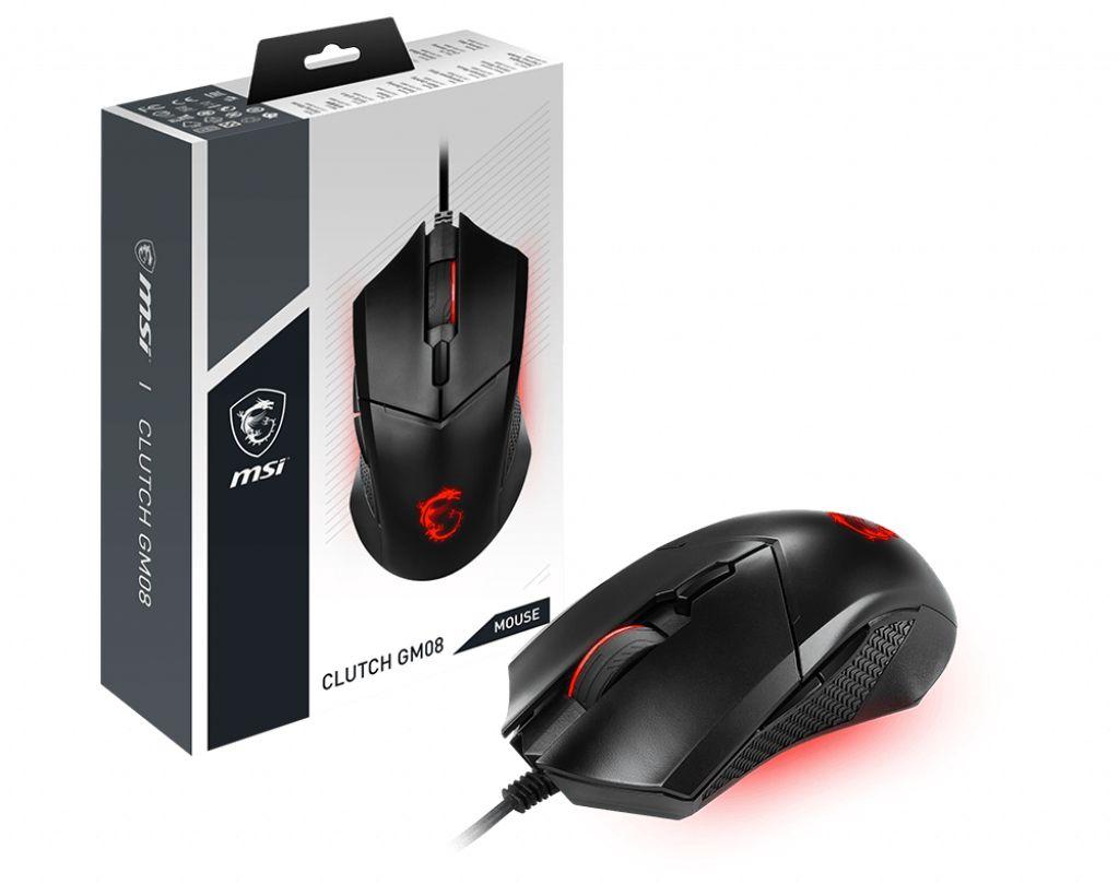 Rato MSI Clutch GM08 (Ambidestro - 4200 DPI - Ótico - Preto)